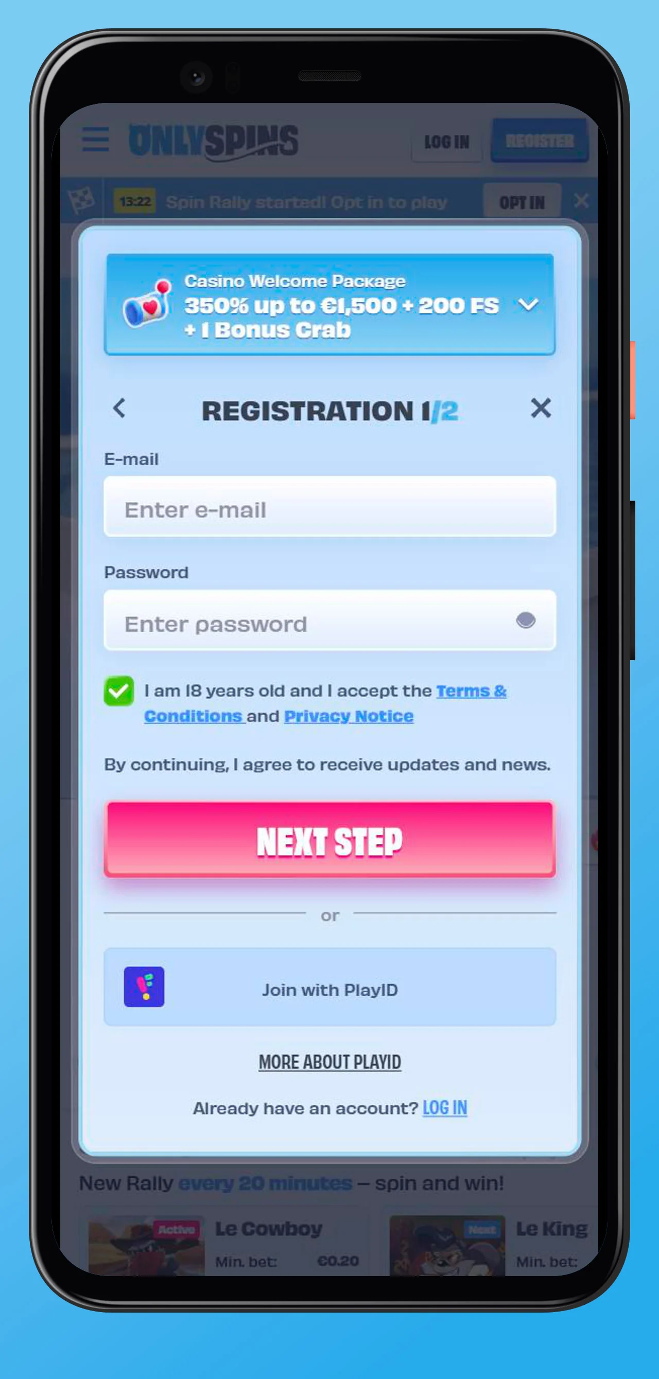OnlySpins Mobil app